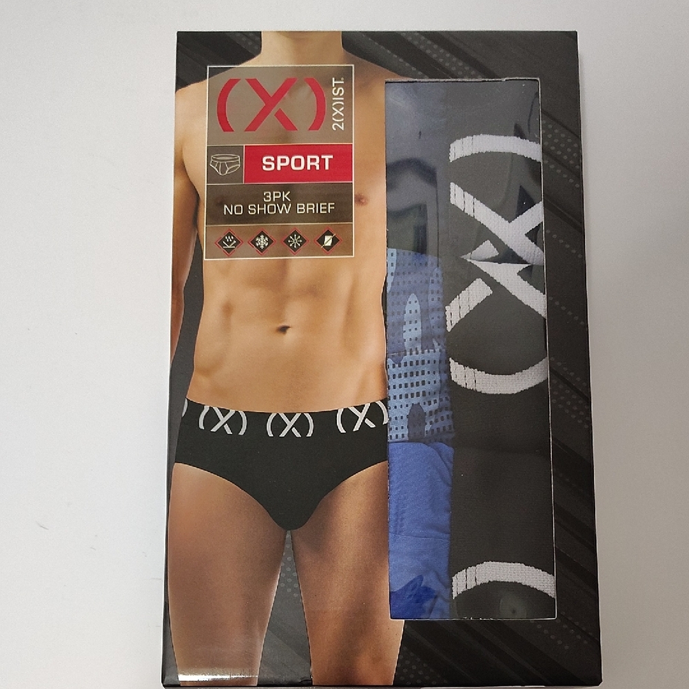 2xist Sport No Show Briefs - 3 Pack Size 32-34